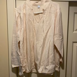 Metallic striped cotton blouse